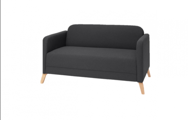 Sofa – Black, wooden legs