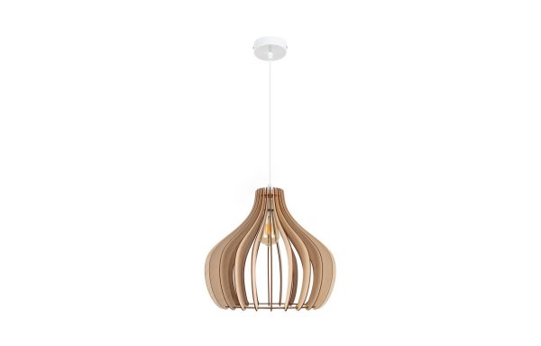 Wooden Ribbed Chandelier